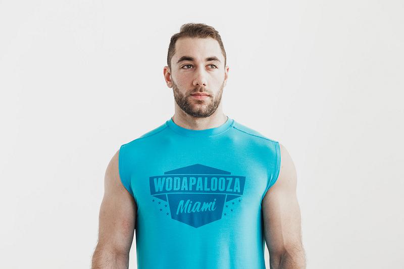 Blue Nobull Wodapalooza Sleeveless Tee Men's Tanks | CA L1591I